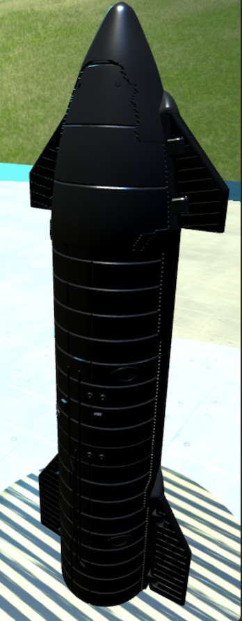 starship model in free flight