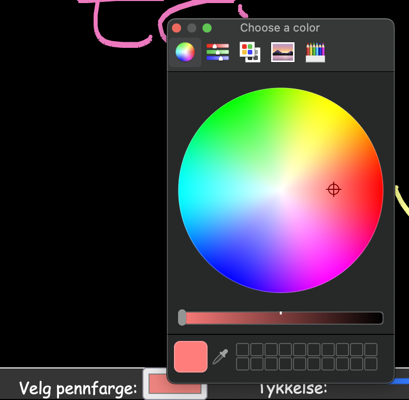 Controls for changing color